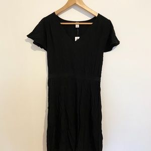 Waist Defined V-Neck Flutter Dress